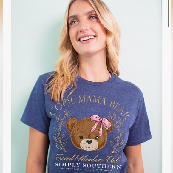 Simply Southern Cool Mama Bear T-Shirt - Navy - Picture 3 of 4